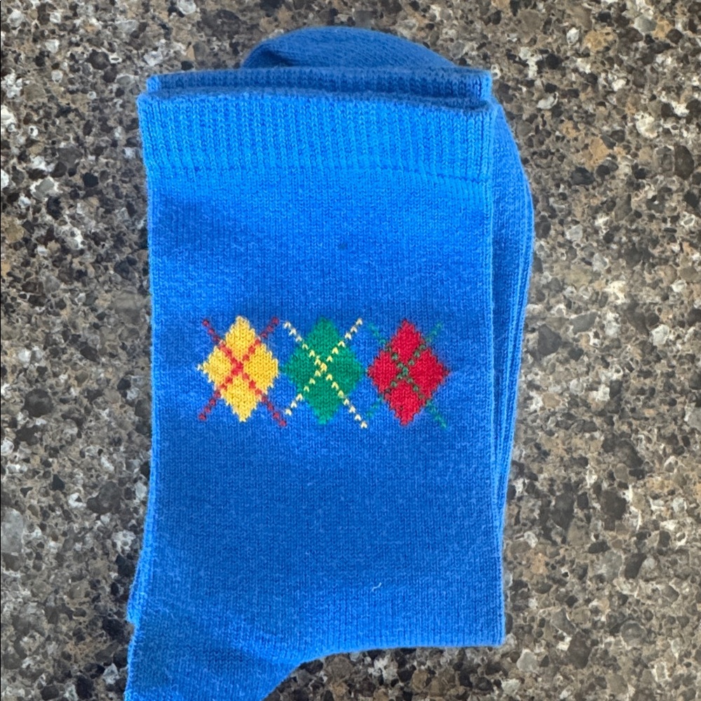 Blue Argyle Pattern Ladies Socks - size 4-10 - Like NEW - Picture 2 of 2